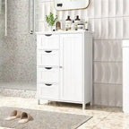 Meuble bas de salle de bain à 4 tiroirs argent/blanc/noir/gris, 1 personne