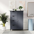 Meuble bas de salle de bain à 4 tiroirs argent/blanc/noir/gris, 1 personne