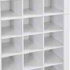 Meuble à chaussures haut Noir/Blanc/Marron Rustique – 30 casiers, convient aux foyers de 1 à 4 personnes
