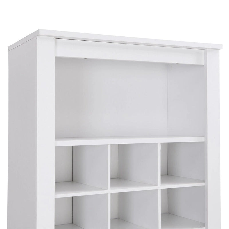 Meuble à chaussures haut Noir/Blanc/Marron Rustique – 30 casiers, convient aux foyers de 1 à 4 personnes