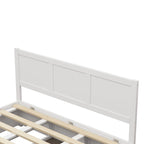 Lit plateforme Queen avec rangement hydraulique et 2 tiroirs — Blanc / Bois
