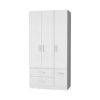 Armoire de chambre haute 4 portes 2 tiroirs noir et blanc