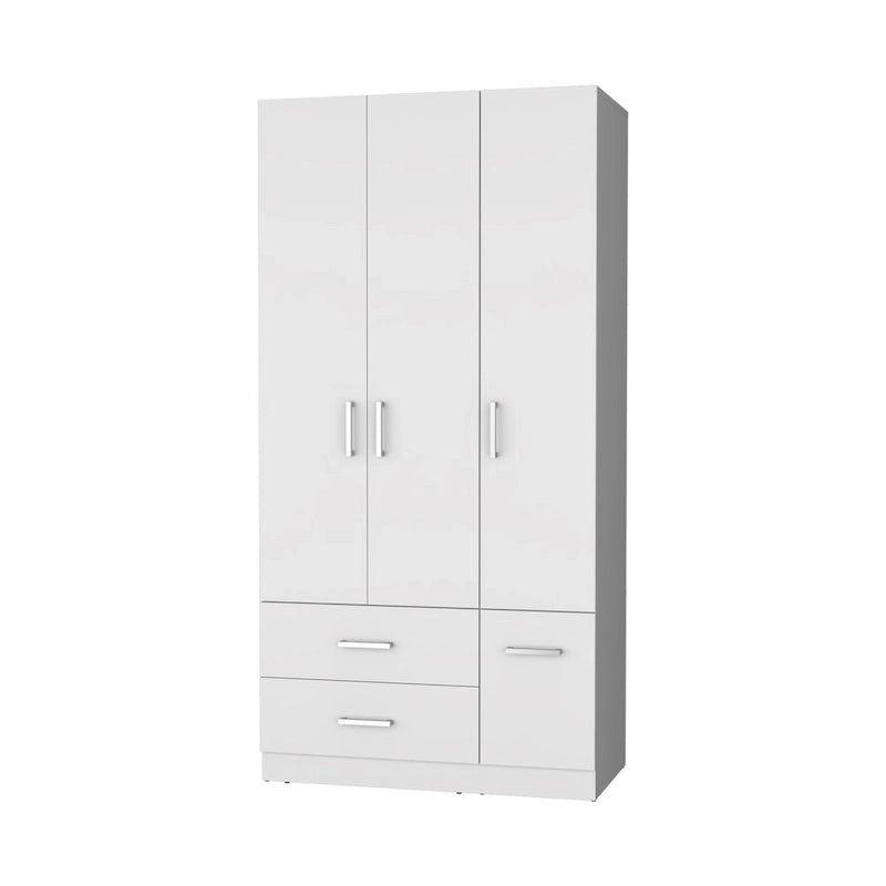Armoire de chambre haute 4 portes 2 tiroirs noir et blanc