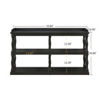 Table console à rangement ouvert à 3 niveaux – Blanc antique / Bleu marine / Noir