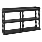 Table console à rangement ouvert à 3 niveaux – Blanc antique / Bleu marine / Noir