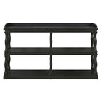 Table console à rangement ouvert à 3 niveaux – Blanc antique / Bleu marine / Noir