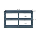 Table console à rangement ouvert à 3 niveaux – Blanc antique / Bleu marine / Noir