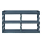 Table console à rangement ouvert à 3 niveaux – Blanc antique / Bleu marine / Noir