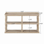 Table console à rangement ouvert à 3 niveaux – Blanc antique / Bleu marine / Noir