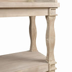 Table console à rangement ouvert à 3 niveaux – Blanc antique / Bleu marine / Noir