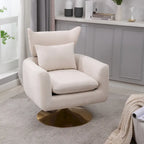 Fauteuil pivotant à 360°, style Mid-century, une place — Beige / Rose / Bleu / Blanc
