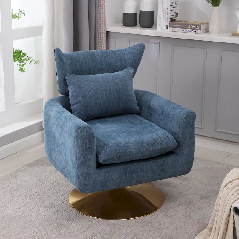 Fauteuil pivotant à 360°, style Mid-century, une place — Beige / Rose / Bleu / Blanc