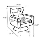 Fauteuil pivotant à 360°, style Mid-century, une place — Beige / Rose / Bleu / Blanc