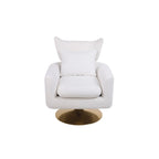 Fauteuil pivotant à 360°, style Mid-century, une place — Beige / Rose / Bleu / Blanc