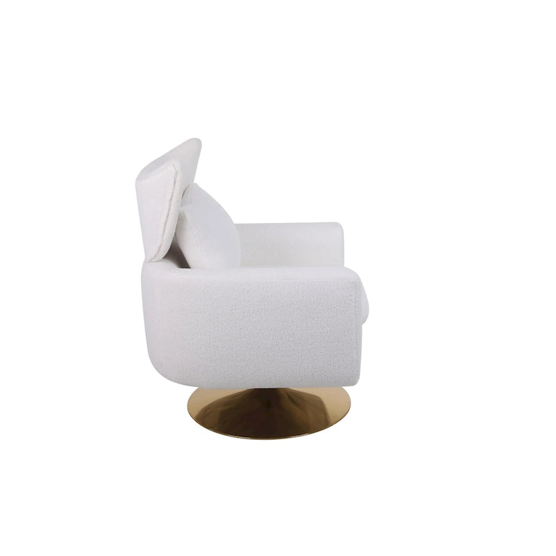 Fauteuil pivotant à 360°, style Mid-century, une place — Beige / Rose / Bleu / Blanc