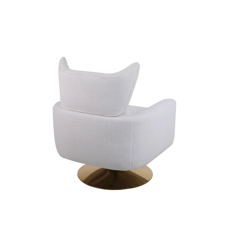 Fauteuil pivotant à 360°, style Mid-century, une place — Beige / Rose / Bleu / Blanc