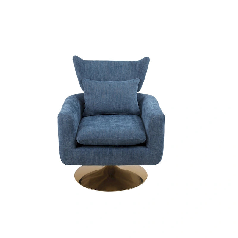 Fauteuil pivotant à 360°, style Mid-century, une place — Beige / Rose / Bleu / Blanc