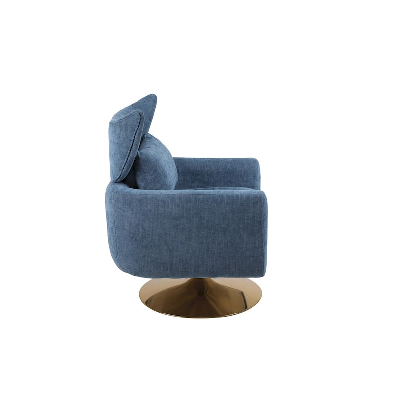 Fauteuil pivotant à 360°, style Mid-century, une place — Beige / Rose / Bleu / Blanc