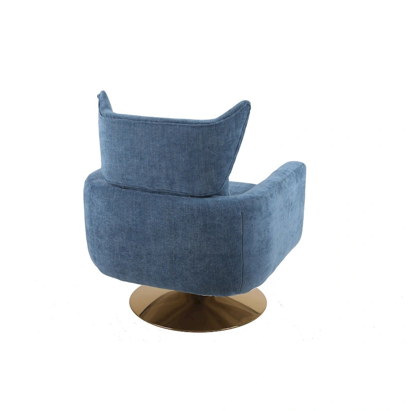 Fauteuil pivotant à 360°, style Mid-century, une place — Beige / Rose / Bleu / Blanc