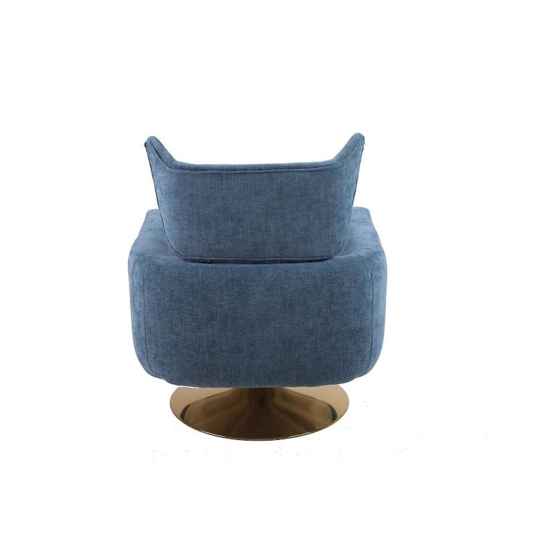 Fauteuil pivotant à 360°, style Mid-century, une place — Beige / Rose / Bleu / Blanc