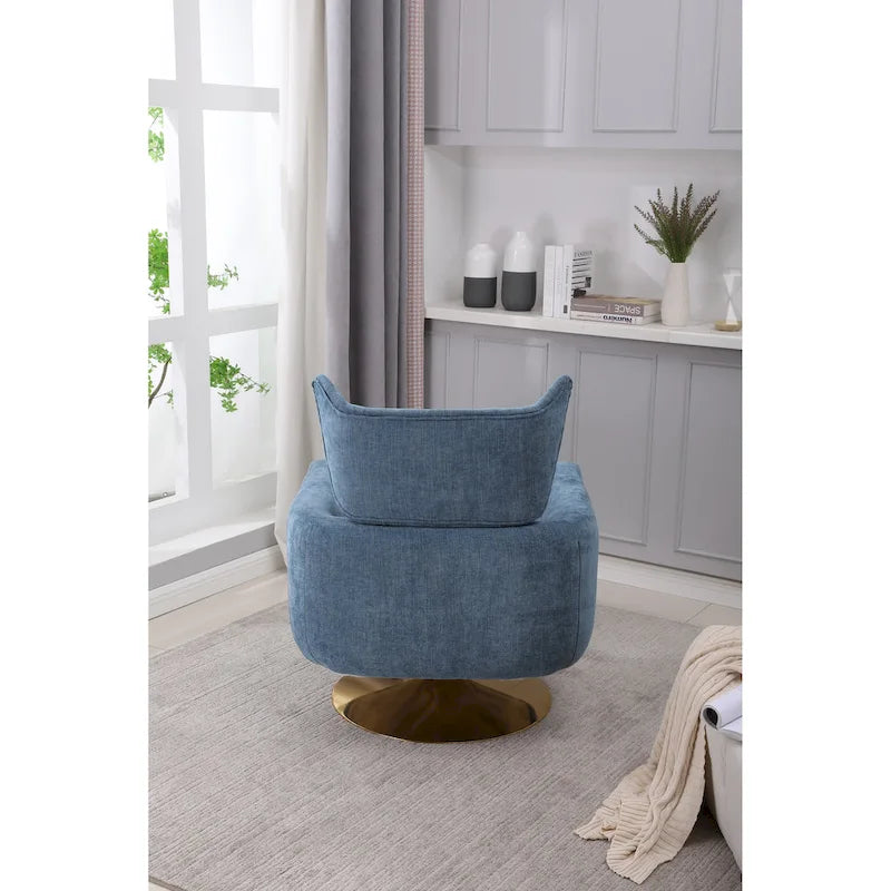 Fauteuil pivotant à 360°, style Mid-century, une place — Beige / Rose / Bleu / Blanc