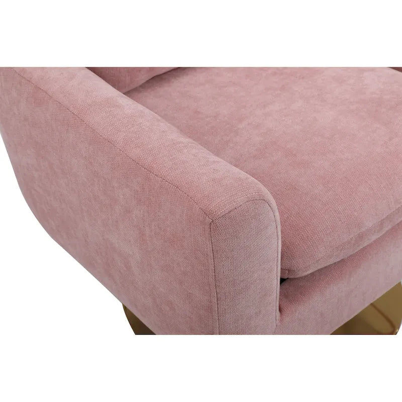 Fauteuil pivotant à 360°, style Mid-century, une place — Beige / Rose / Bleu / Blanc