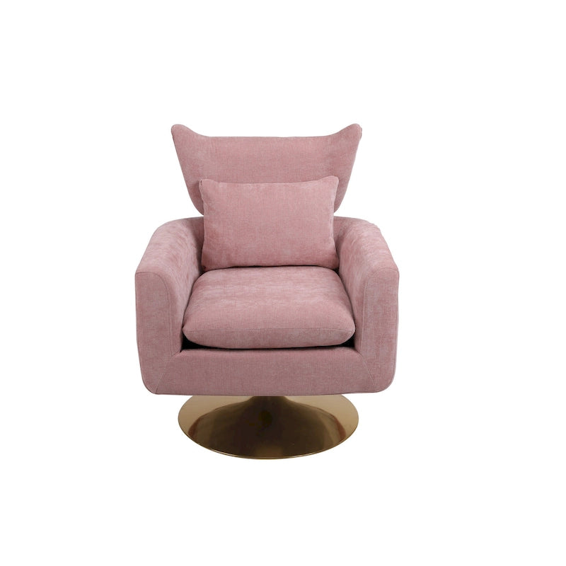 Fauteuil pivotant à 360°, style Mid-century, une place — Beige / Rose / Bleu / Blanc