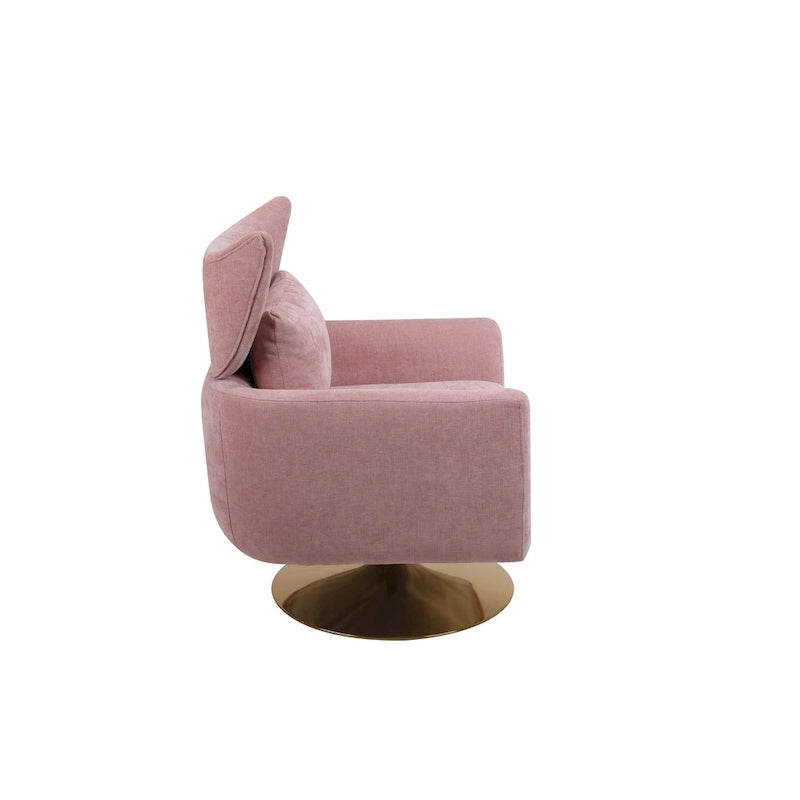 Fauteuil pivotant à 360°, style Mid-century, une place — Beige / Rose / Bleu / Blanc