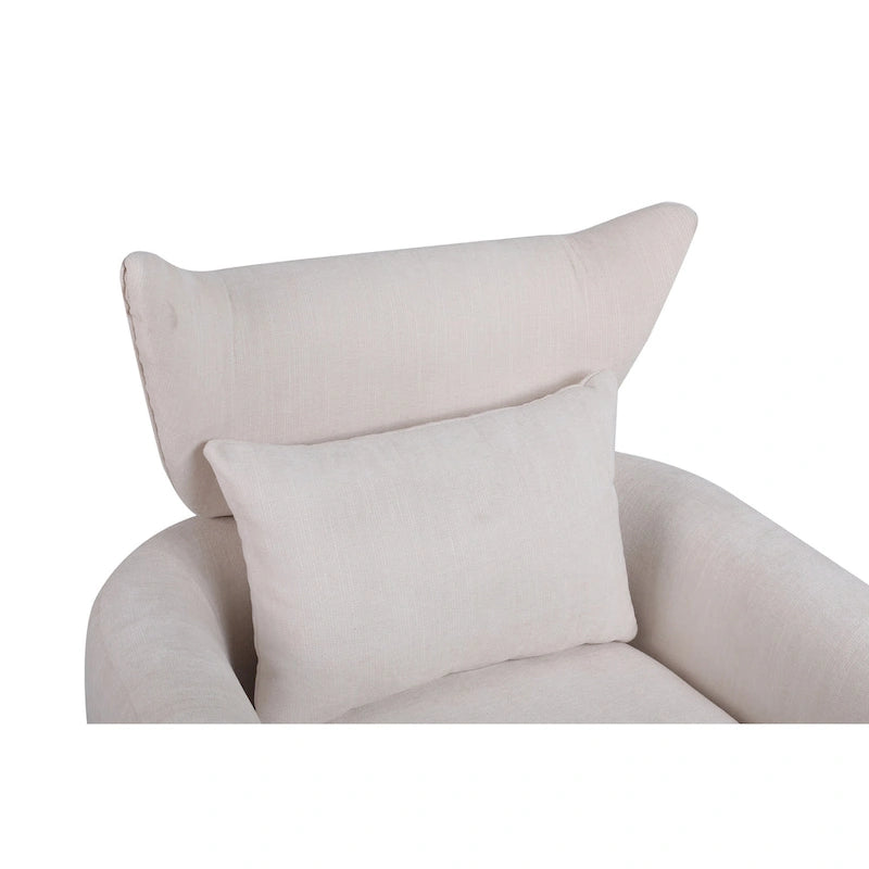 Fauteuil pivotant à 360°, style Mid-century, une place — Beige / Rose / Bleu / Blanc