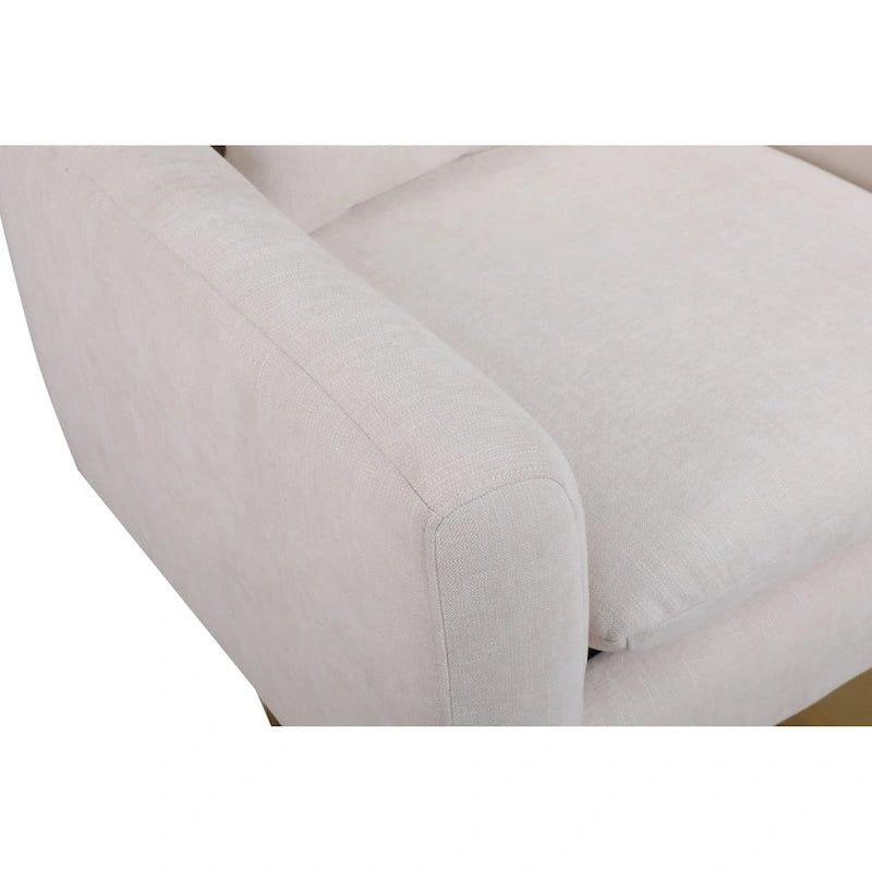 Fauteuil pivotant à 360°, style Mid-century, une place — Beige / Rose / Bleu / Blanc