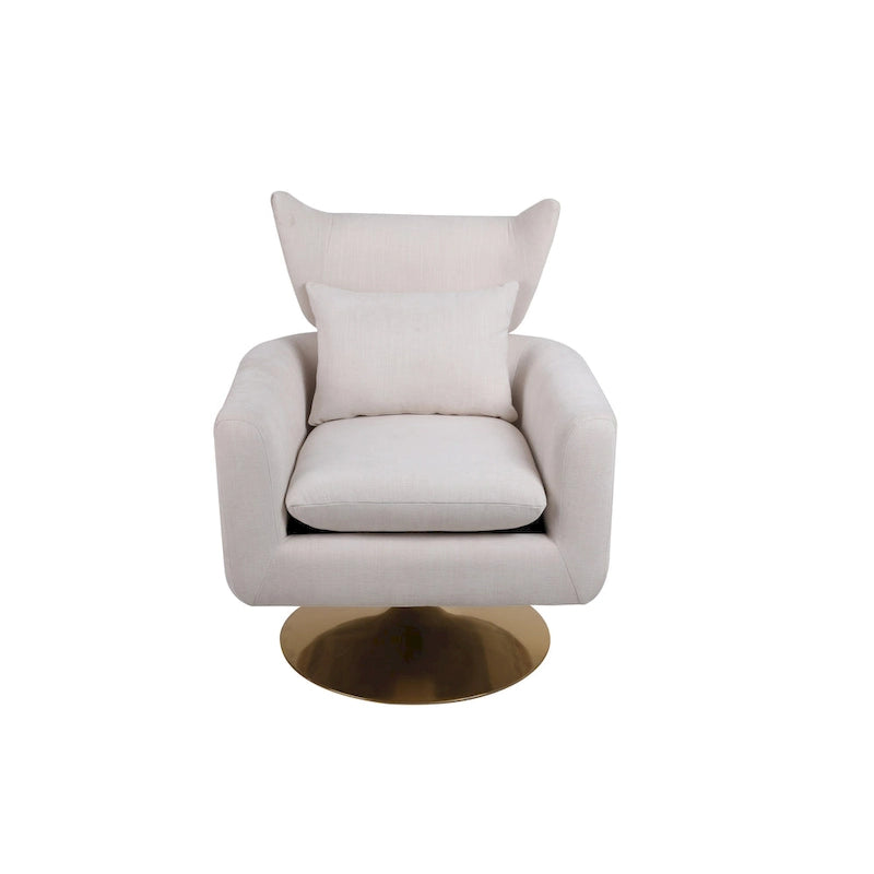 Fauteuil pivotant à 360°, style Mid-century, une place — Beige / Rose / Bleu / Blanc
