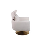 Fauteuil pivotant à 360°, style Mid-century, une place — Beige / Rose / Bleu / Blanc