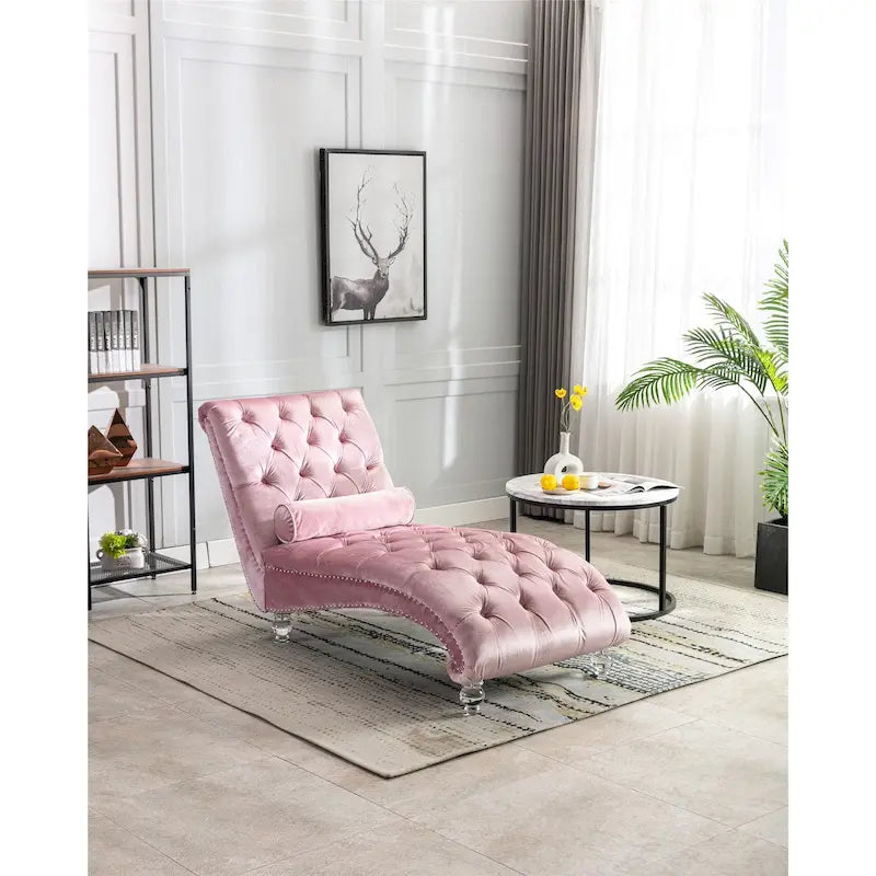 Chauffeuse en velours en forme de tonneau avec pieds en acrylique, une place, pour salon