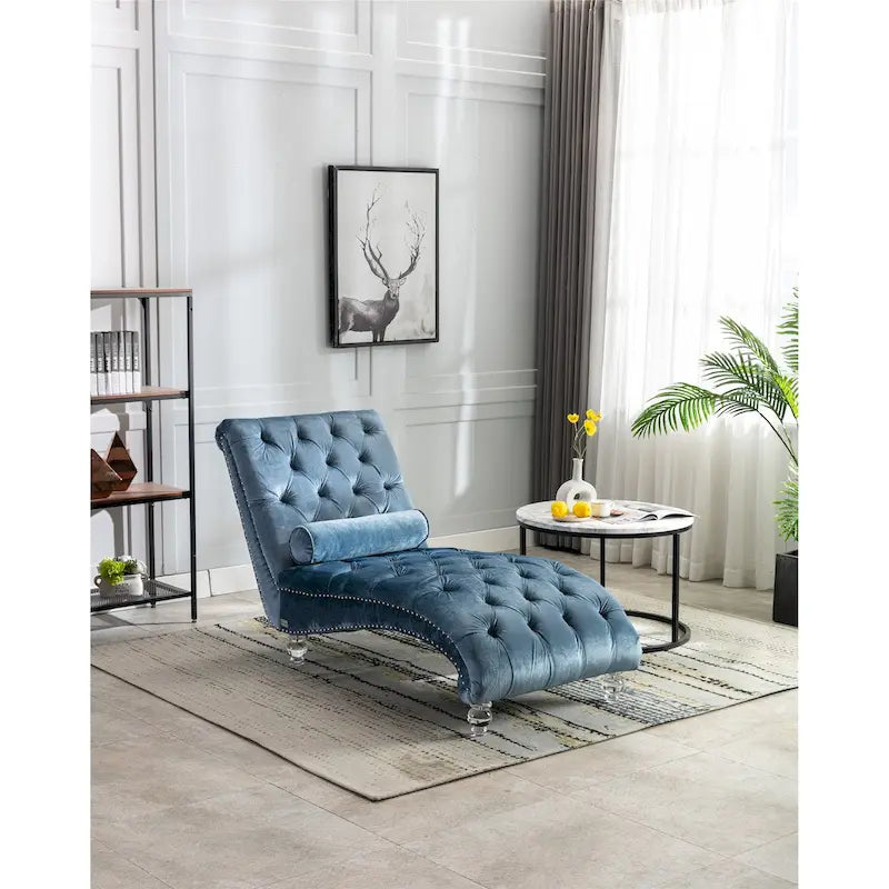 Chauffeuse en velours en forme de tonneau avec pieds en acrylique, une place, pour salon