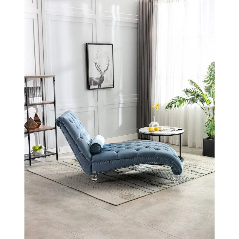 Chauffeuse en velours en forme de tonneau avec pieds en acrylique, une place, pour salon