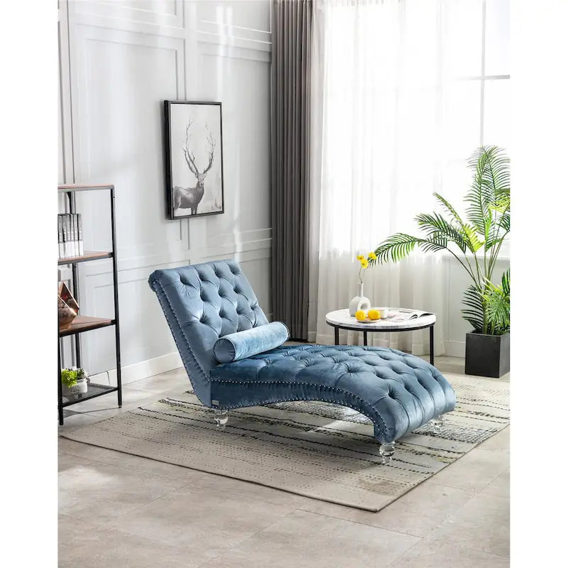 Chauffeuse en velours en forme de tonneau avec pieds en acrylique, une place, pour salon