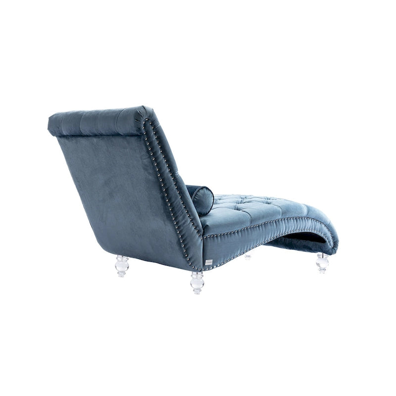 Chauffeuse en velours en forme de tonneau avec pieds en acrylique, une place, pour salon