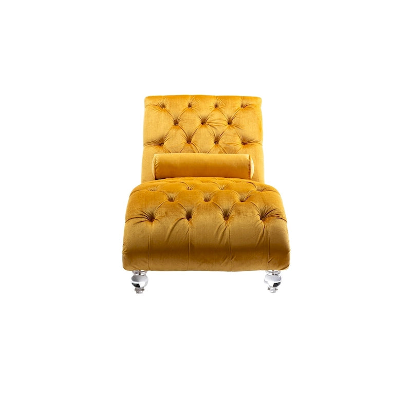 Chauffeuse en velours en forme de tonneau avec pieds en acrylique, une place, pour salon