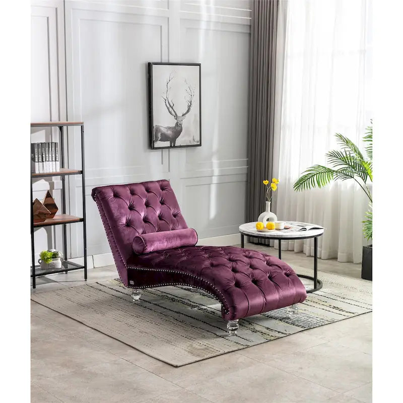 Chauffeuse en velours en forme de tonneau avec pieds en acrylique, une place, pour salon