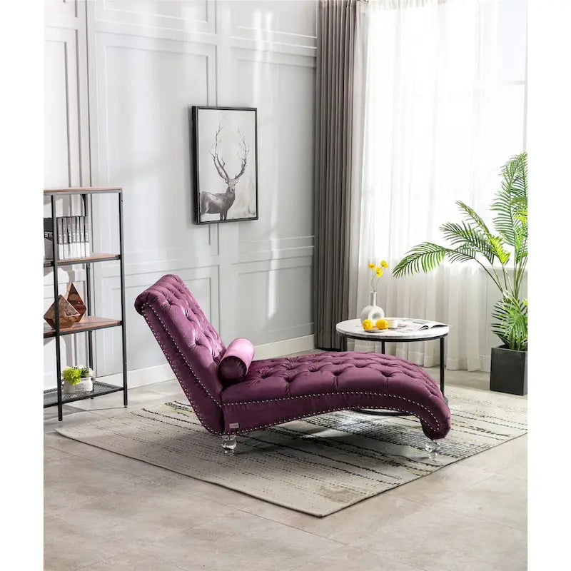 Chauffeuse en velours en forme de tonneau avec pieds en acrylique, une place, pour salon