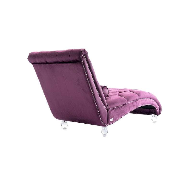 Chauffeuse en velours en forme de tonneau avec pieds en acrylique, une place, pour salon
