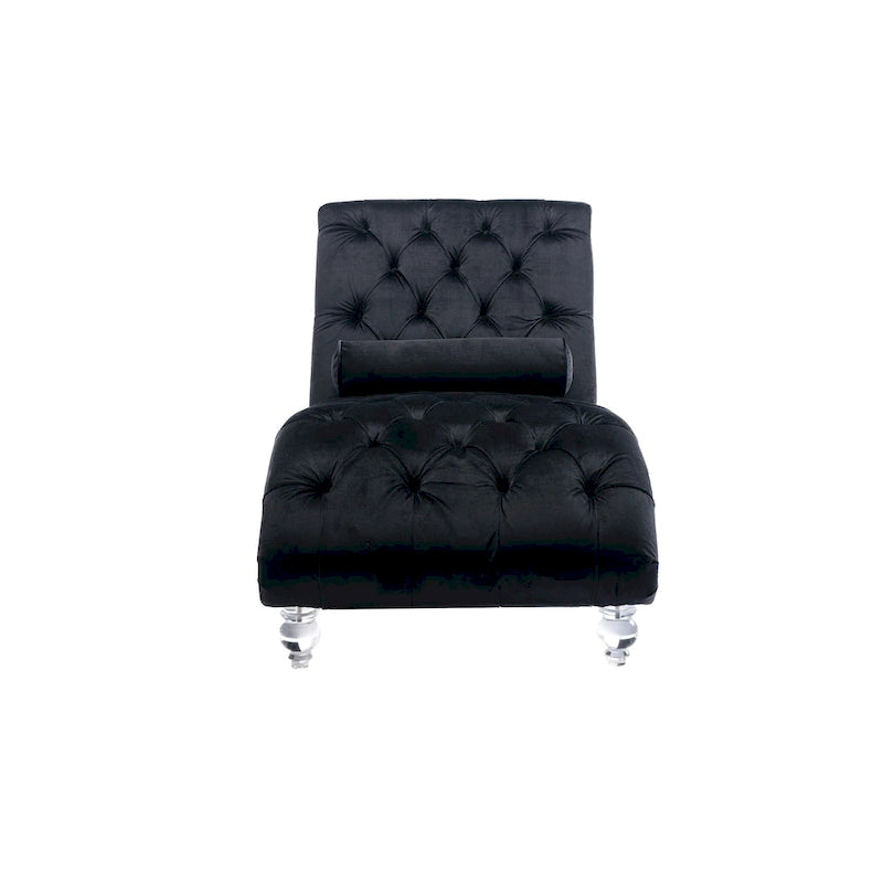 Chauffeuse en velours en forme de tonneau avec pieds en acrylique, une place, pour salon