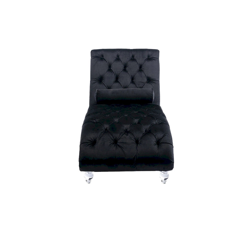 Chauffeuse en velours en forme de tonneau avec pieds en acrylique, une place, pour salon