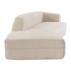 Chaise longue incurvée sans pieds beige, tissu bouclé, 1 personne
