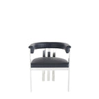 Chaise de salle à manger en similicuir vegan noir et acier inoxydable - Individuelle