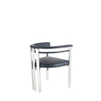 Chaise de salle à manger en similicuir vegan noir et acier inoxydable - Individuelle