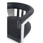Chaise de salle à manger en similicuir vegan noir et acier inoxydable - Individuelle