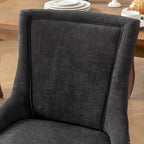 Chaise de salle à manger en tissu à dossier haut avec clous décoratifs, noir / beige+noir, lot de 2
