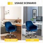 Fauteuil de bureau pivotant capitonné en velours – Hauteur réglable, 1 personne