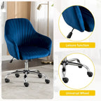 Fauteuil de bureau pivotant capitonné en velours – Hauteur réglable, 1 personne